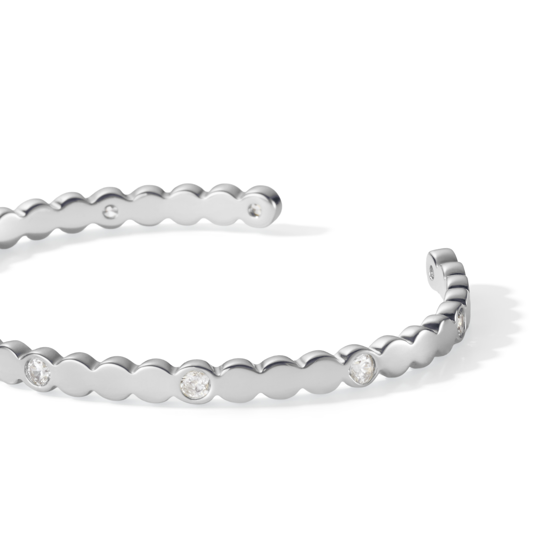 Lumi Bangle - Silver and Zircons