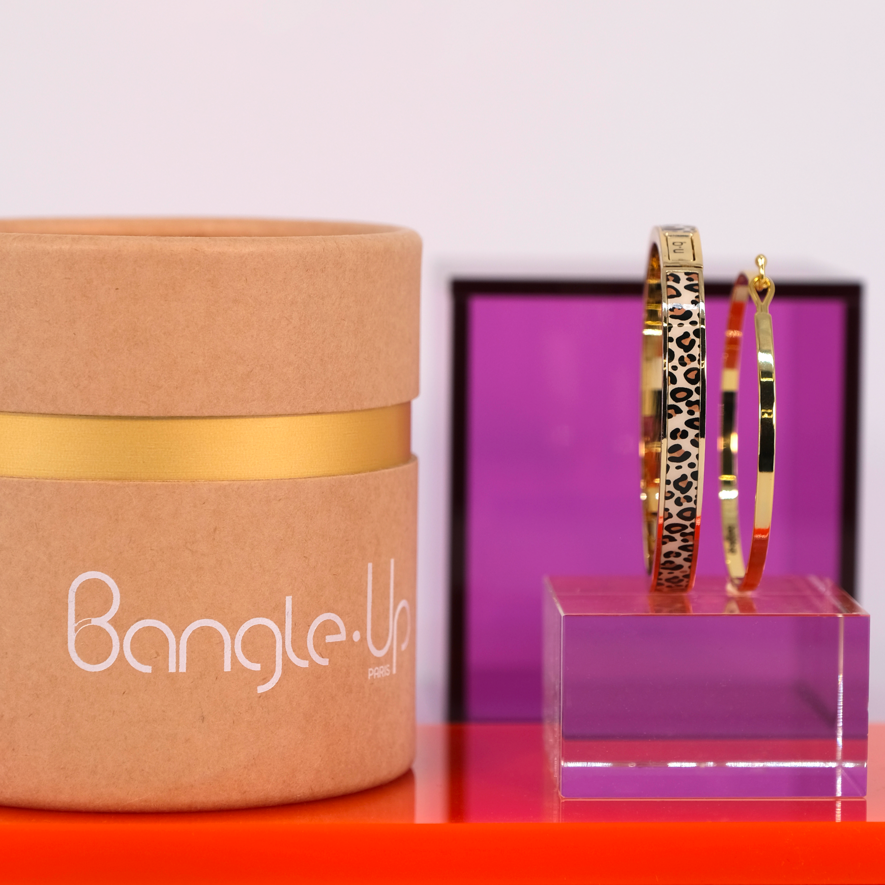 Tina Bracelets and Lily Bracelet Box - Leopard / Light gold