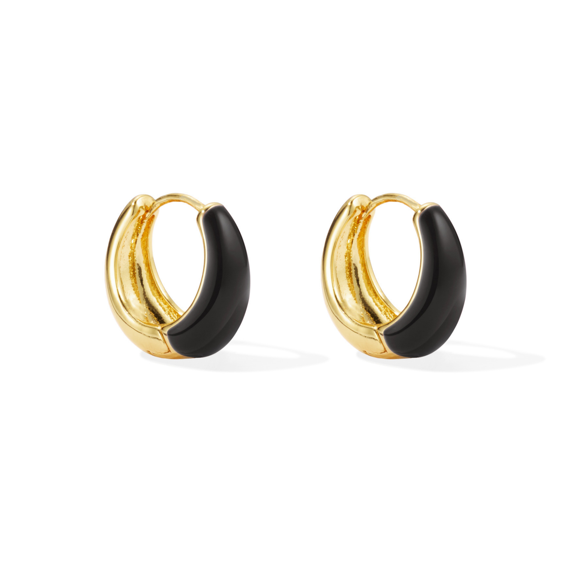 Curved Hoop Earrings - Carbon Black
