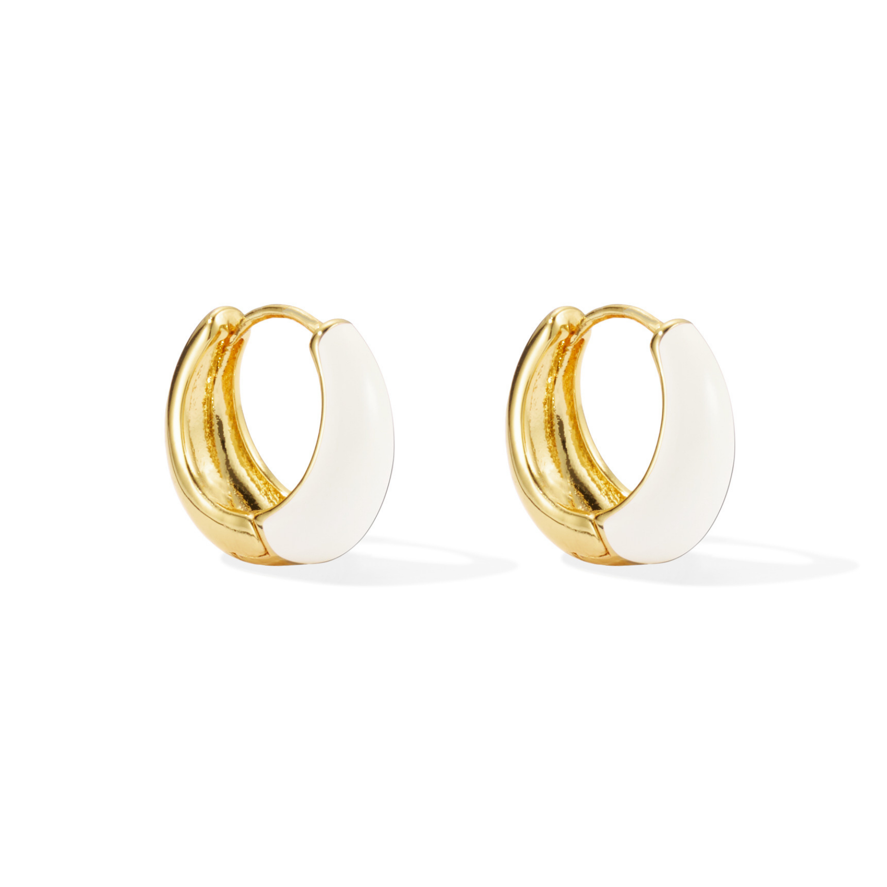 Curved Hoop Earrings - Sand White