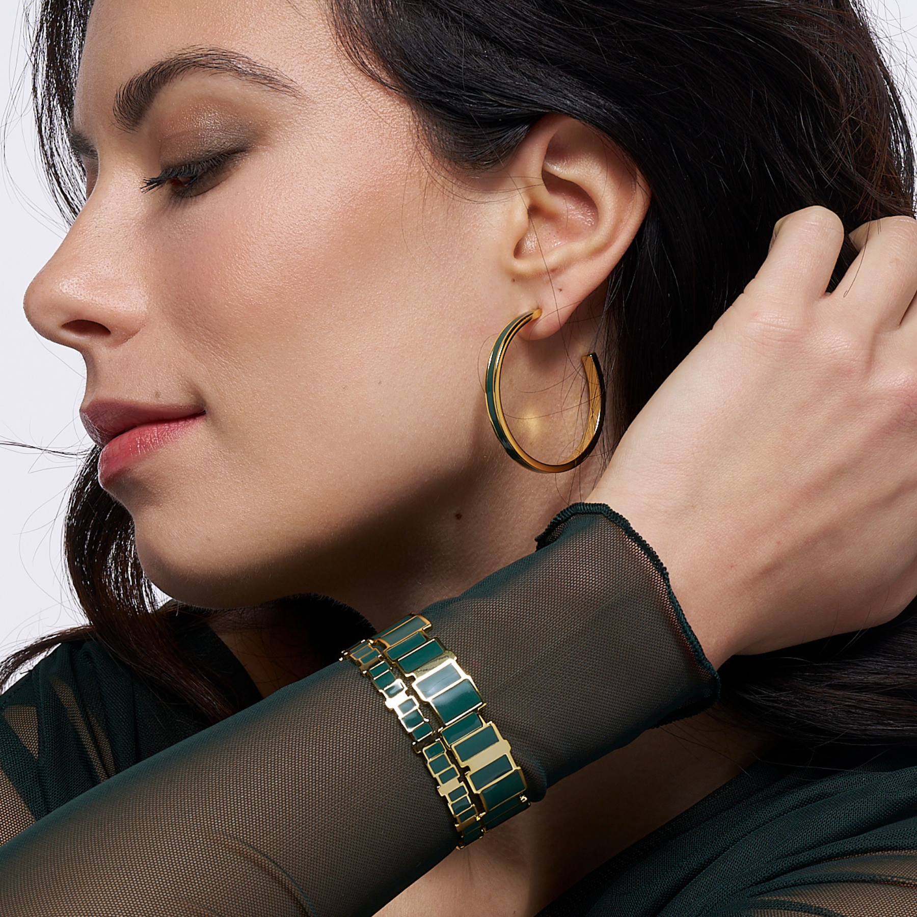 Gold-plated brass hoop earrings