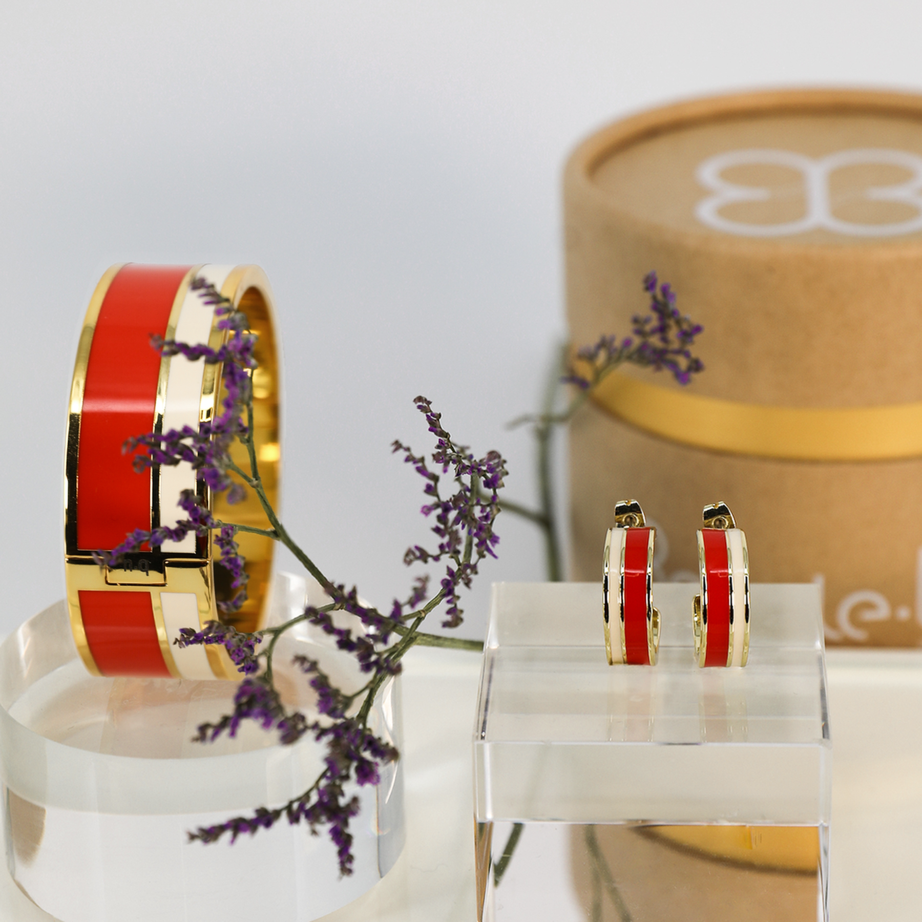 Vaporetto Bracelet and Ring Set - Orange Tangerine