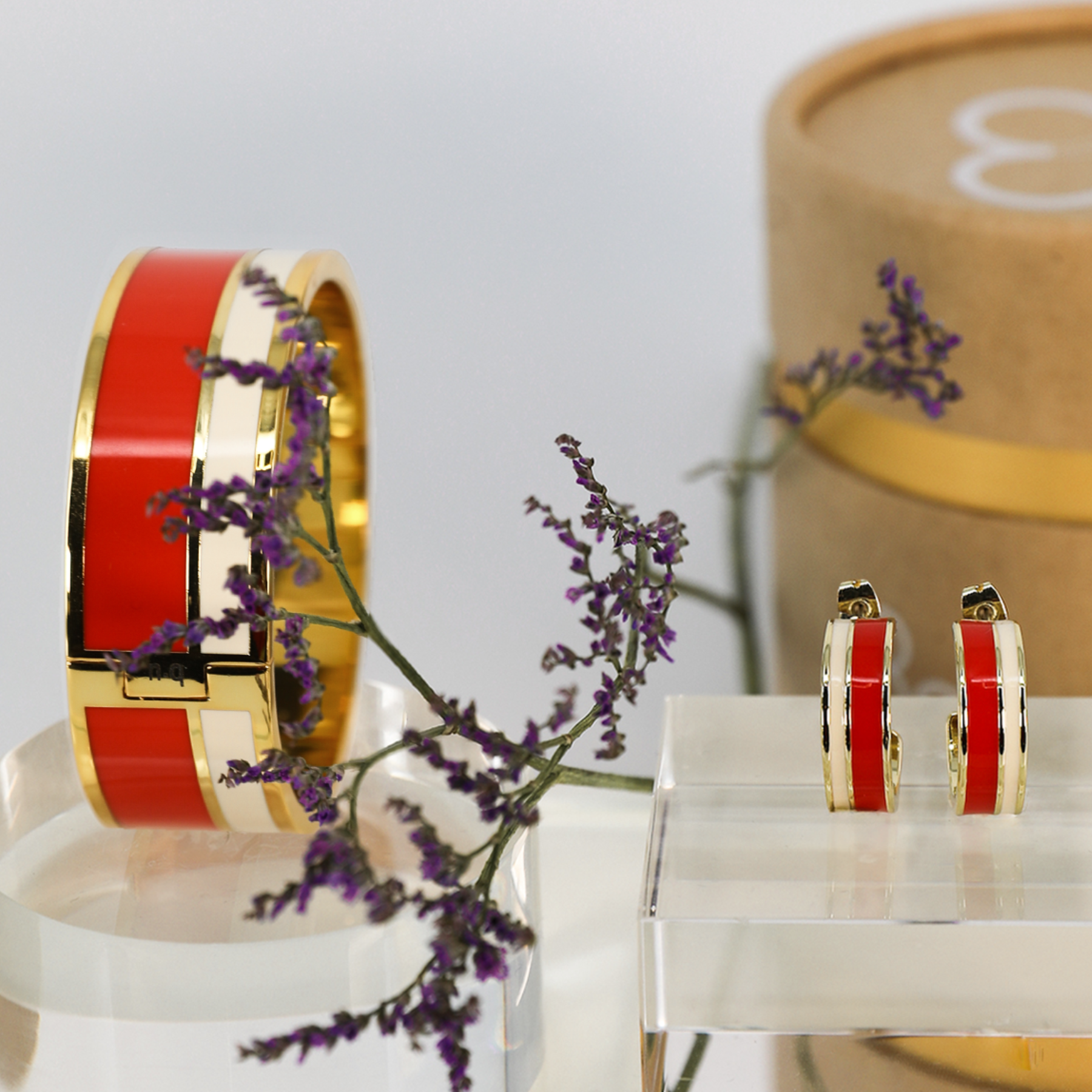 Vaporetto Bracelet and Ring Set - Orange Tangerine