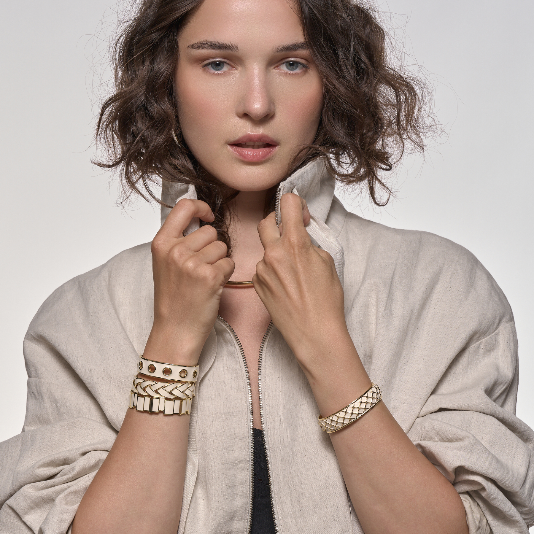 Inès Multicolor Bangle - Sand White