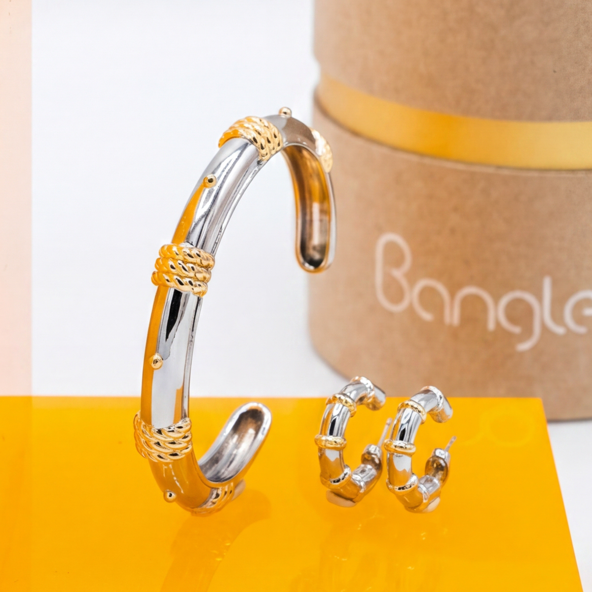 Eole Bracelet and Earrings Set - Two-Tone