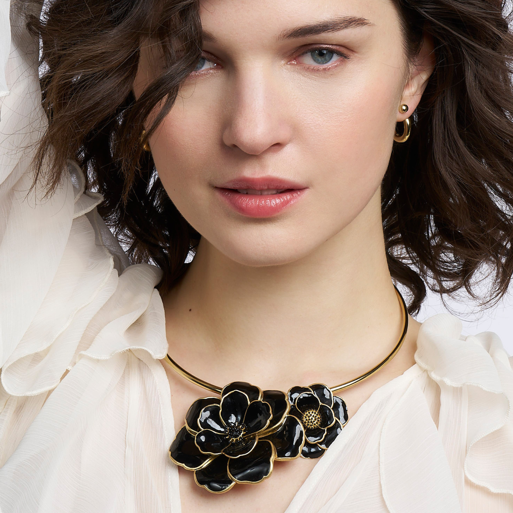 Mini Pendentif Peony - Noir Carbon