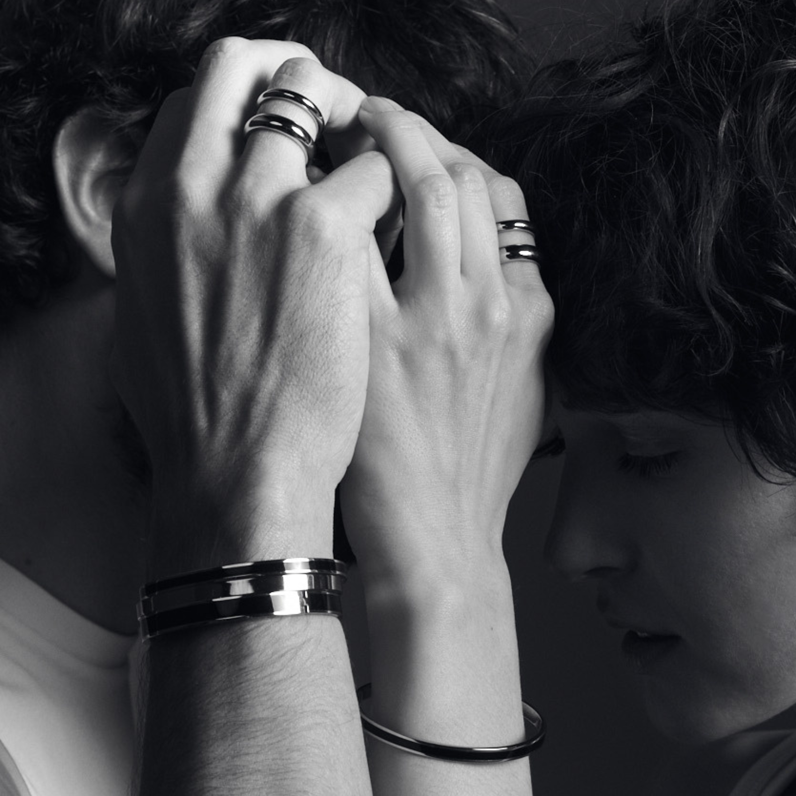 Jonc Bangle - Argent et Noir - Bangle-Up