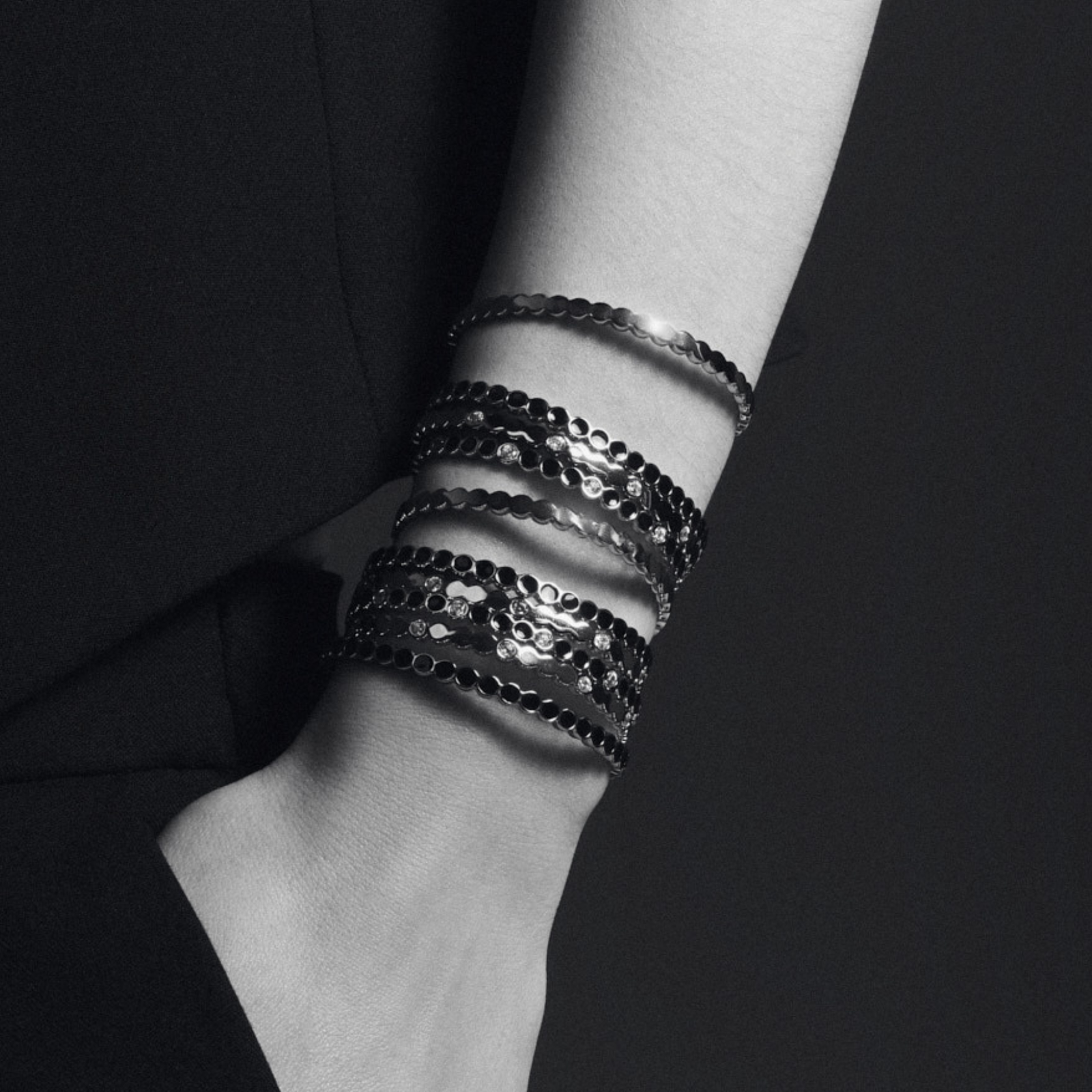 Jonc Lumi - Argent et Noir - Bangle-Up