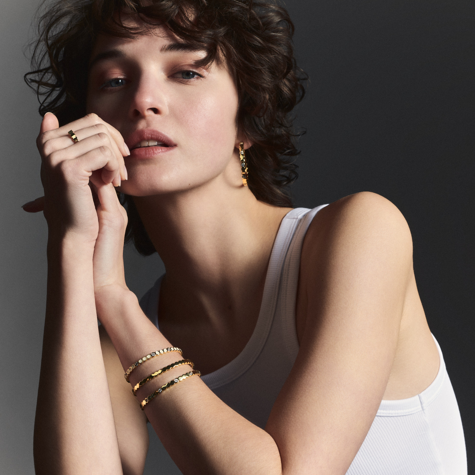 Jonc Lumi - Or Light et Zircons - Bangle-Up