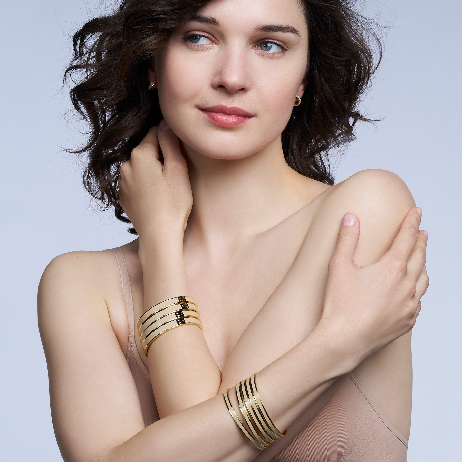 Mini Creole Bangle - Beige