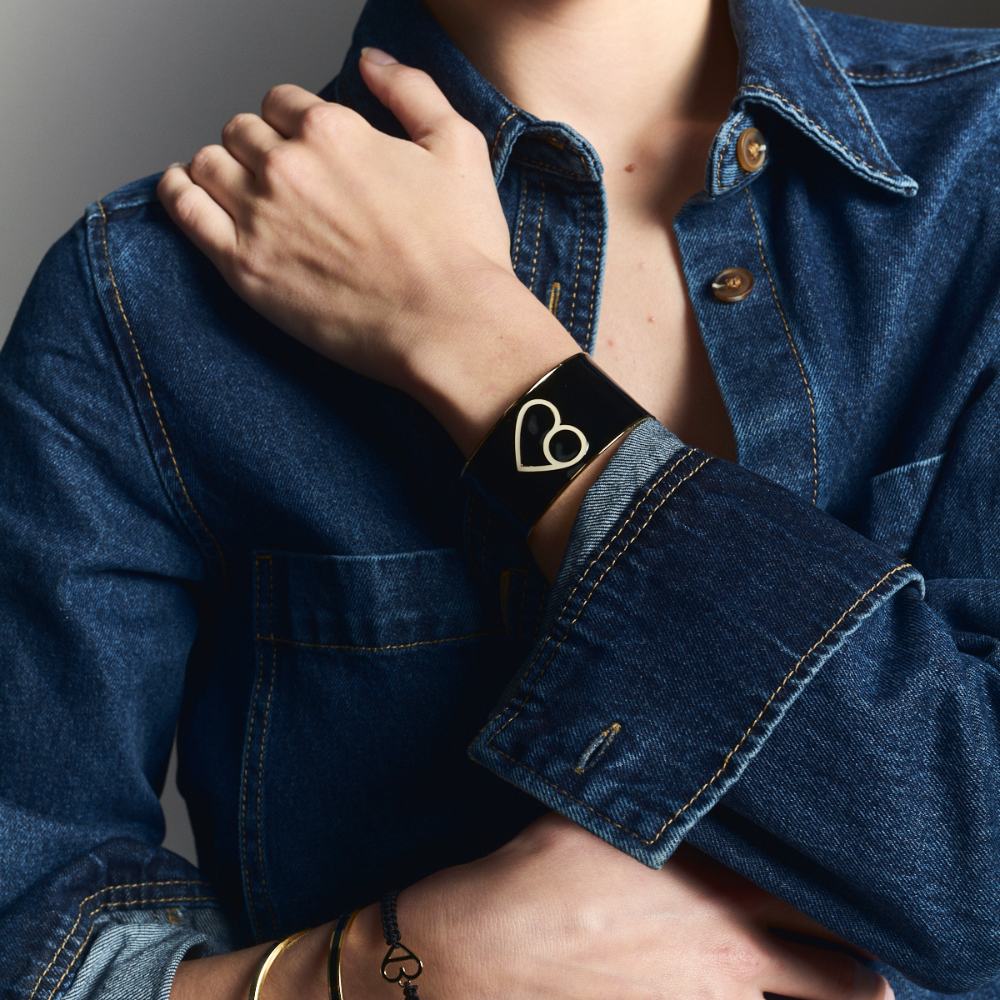 Manchette Coup de Coeur - Noir Carbon