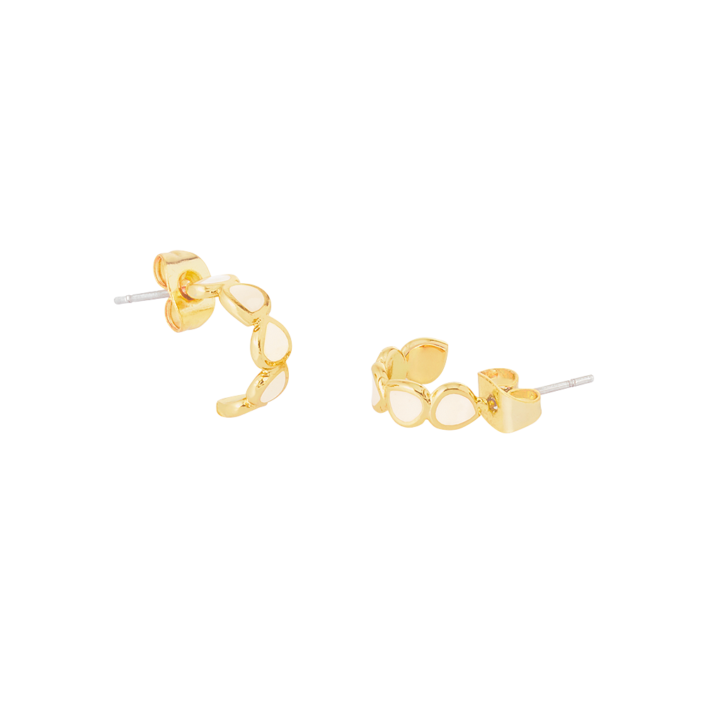 Mini Créoles Lumi - Blanc Sable - Bangle-Up