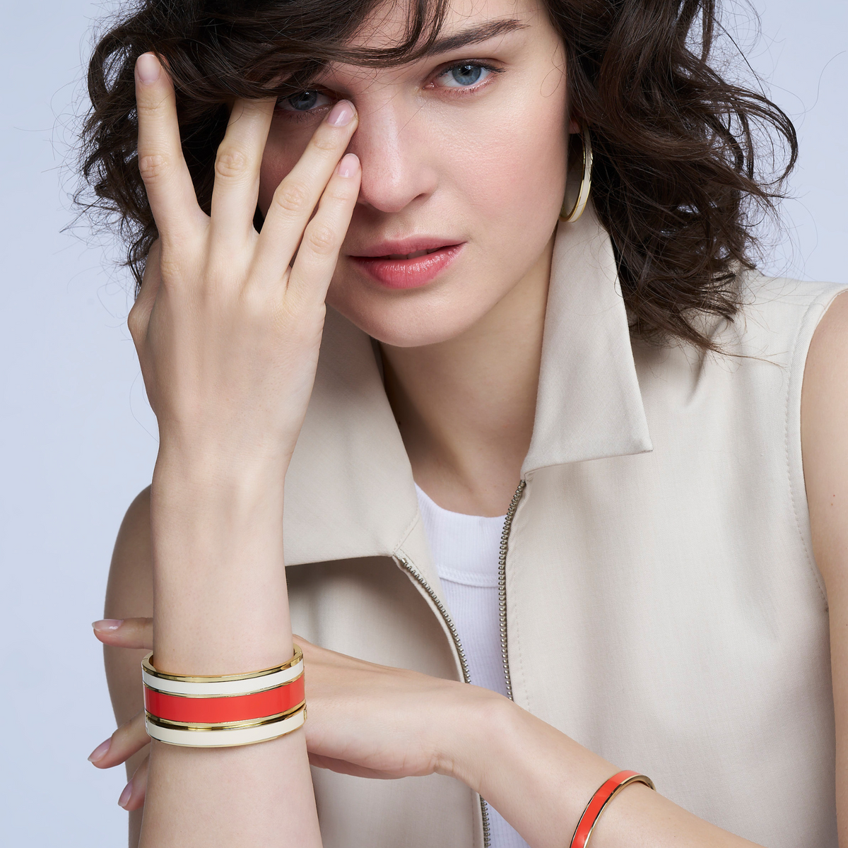 Classic Bangle Bracelet - Sand White