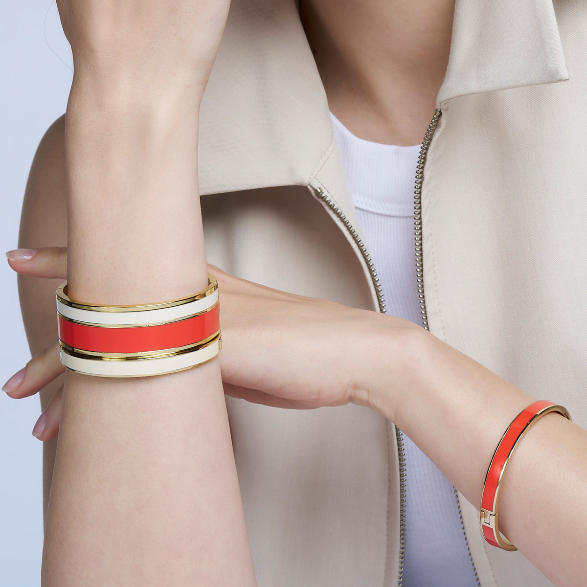 Classic Bangle Bracelet - Sand White