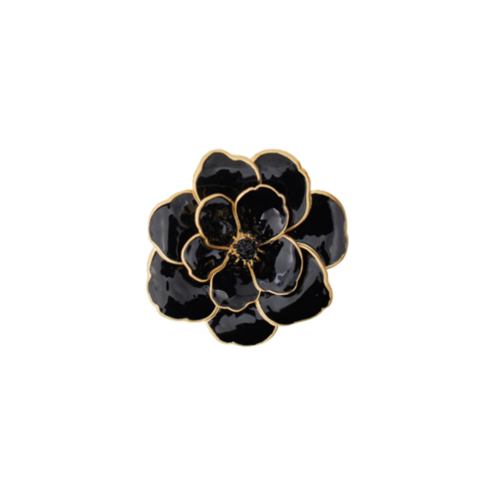 Collier Torque et son Pendentif Peony - Noir Carbon