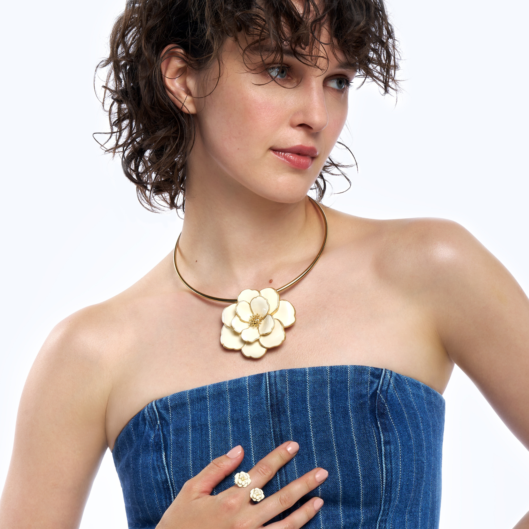 Pendentif Peony - Blanc Sable