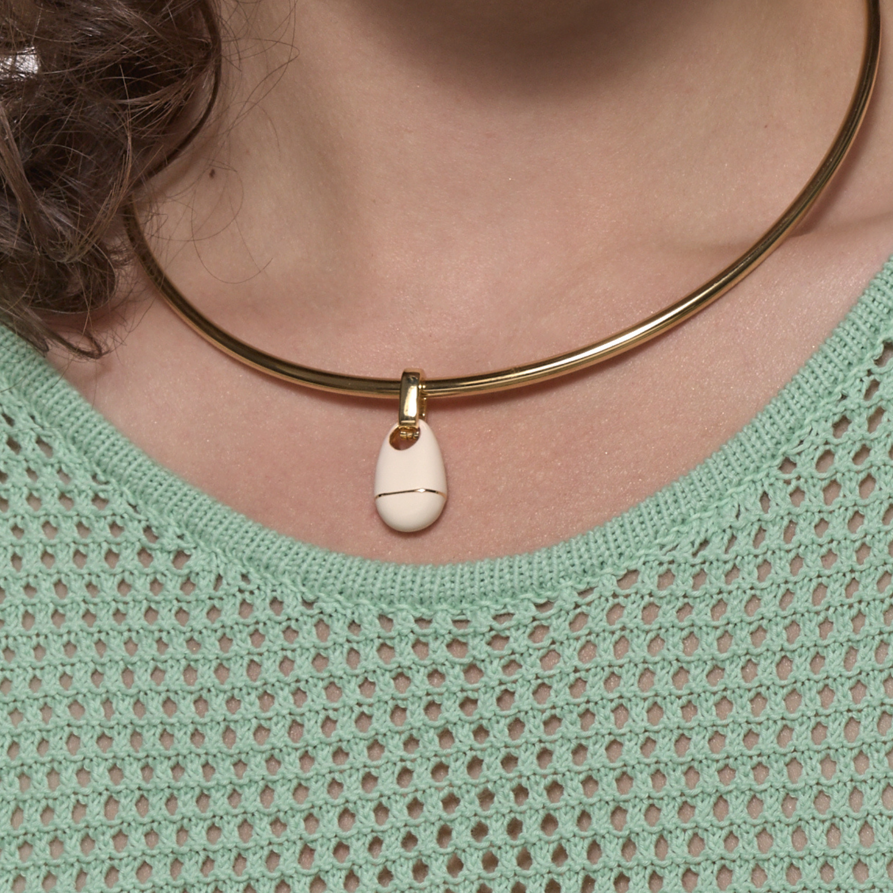 Pendentif Drop - Blanc Sable