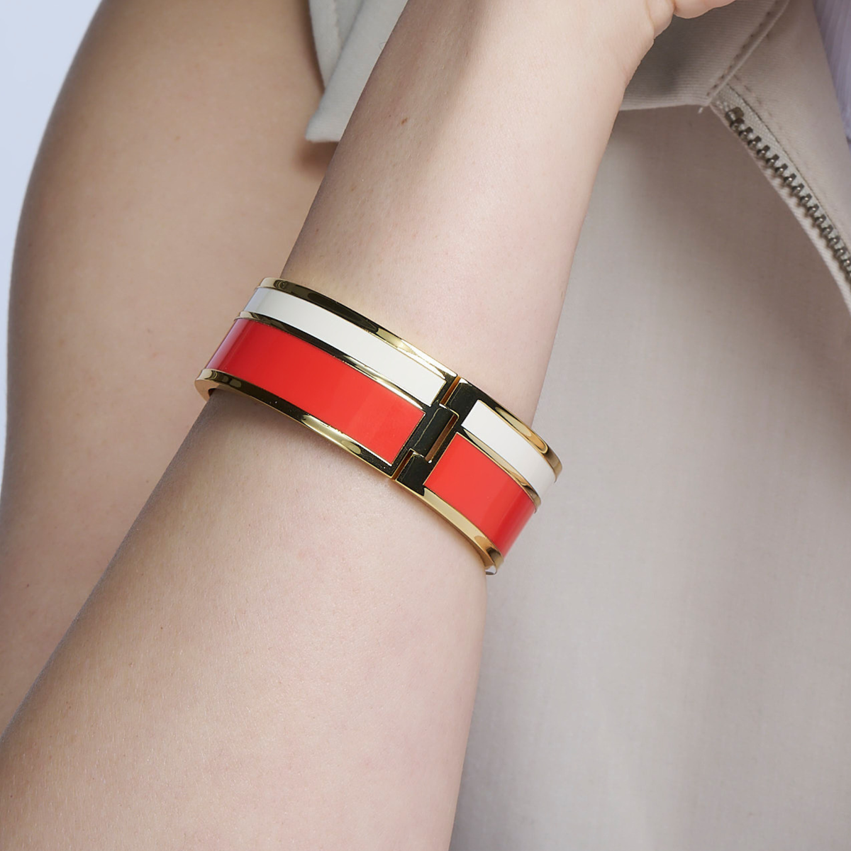 Vaporetto Bracelet - Orange Tangerine/Sand White