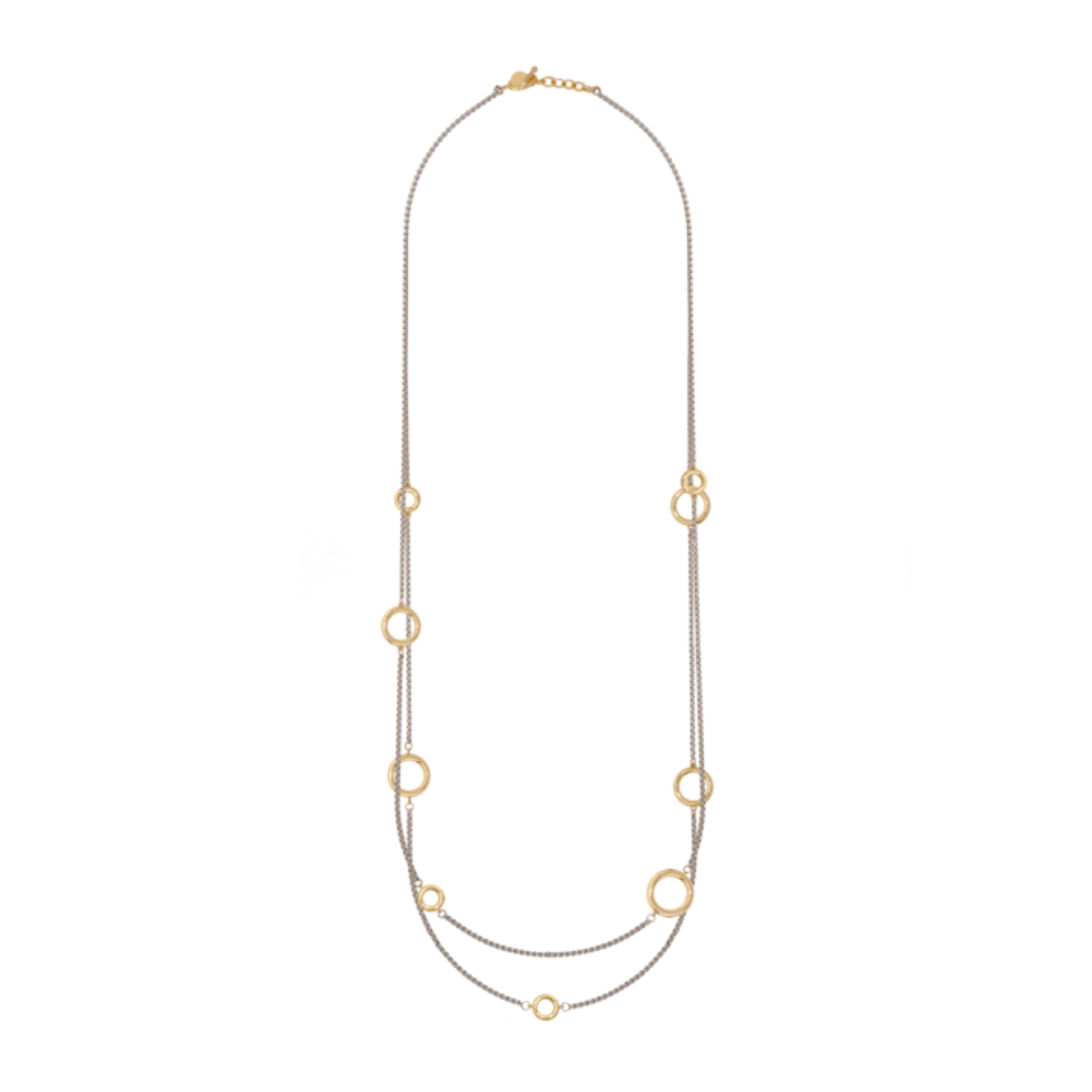 EYELET Long Necklace - Two-tone