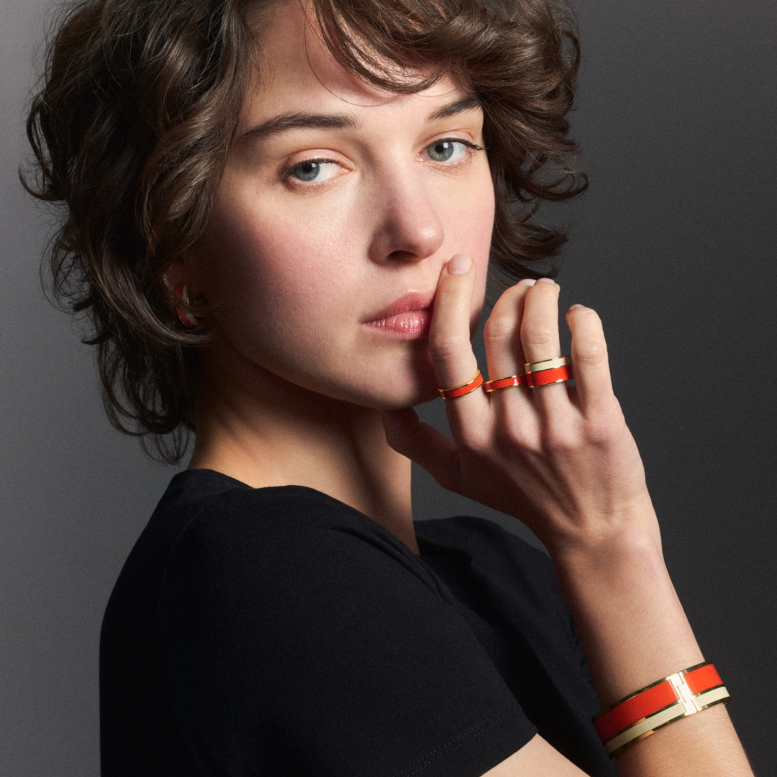 Bague Bangle - Blanc Sable / Tangerine - Bangle-Up