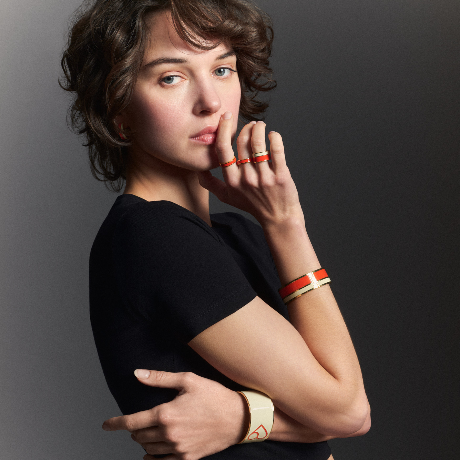 Bague Bangle - Blanc Sable / Tangerine - Bangle-Up