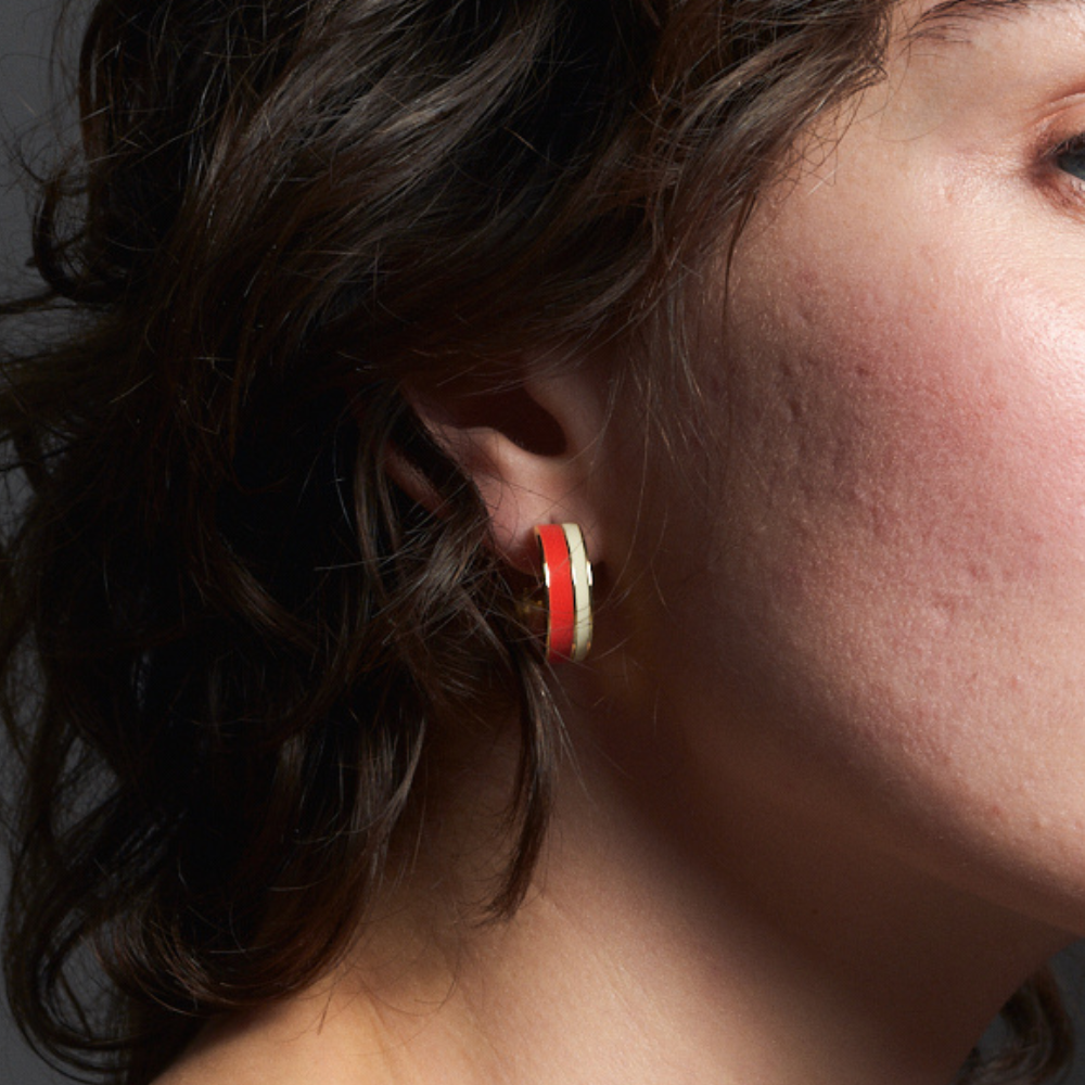 Créoles Bangle - Blanc Sable / Tangerine - Bangle-Up