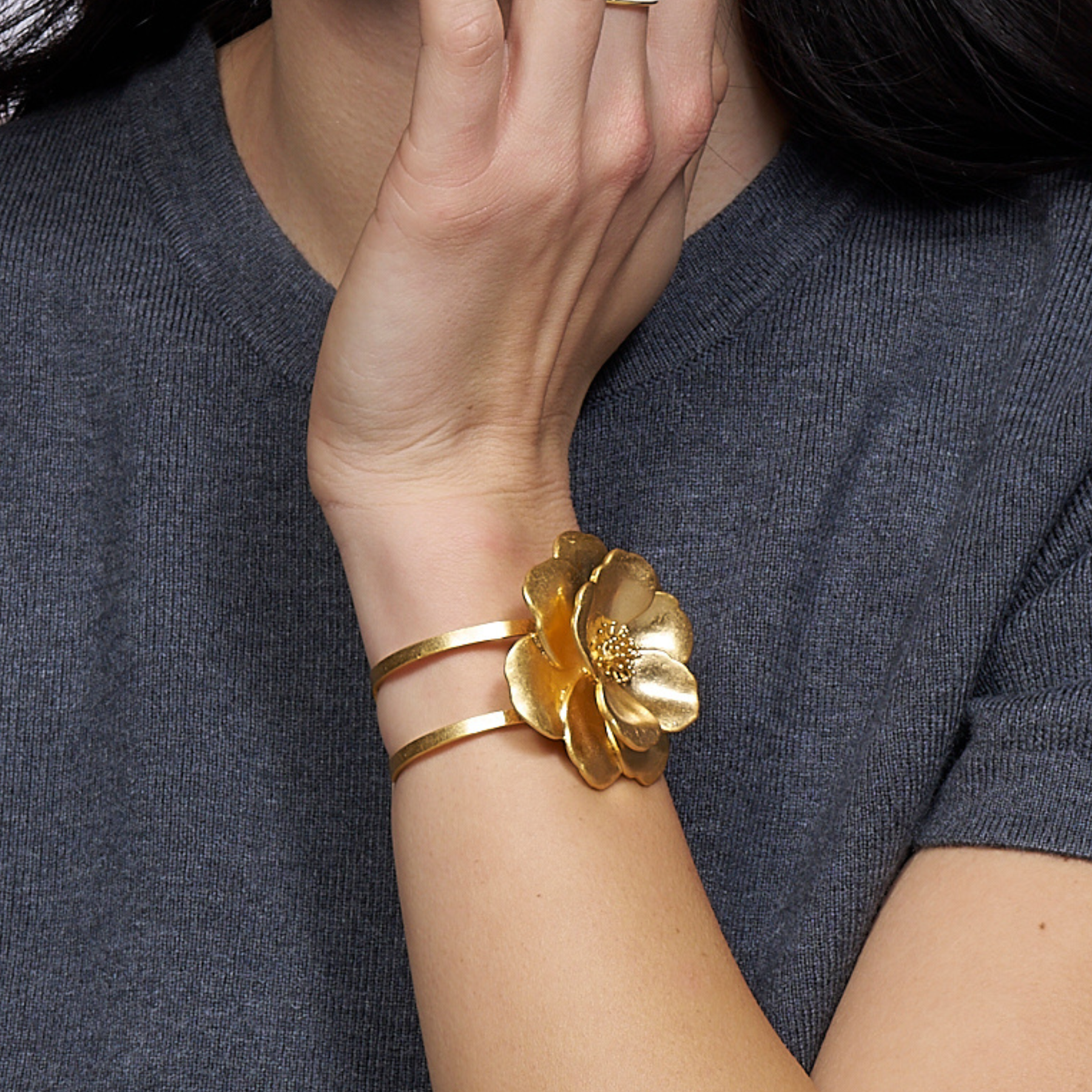 Peony Cuff - Light Gold