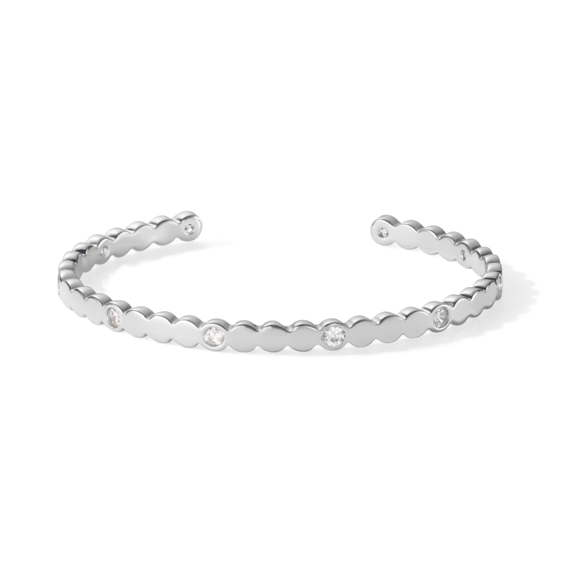 Lumi Bangle - Silver and Zircons