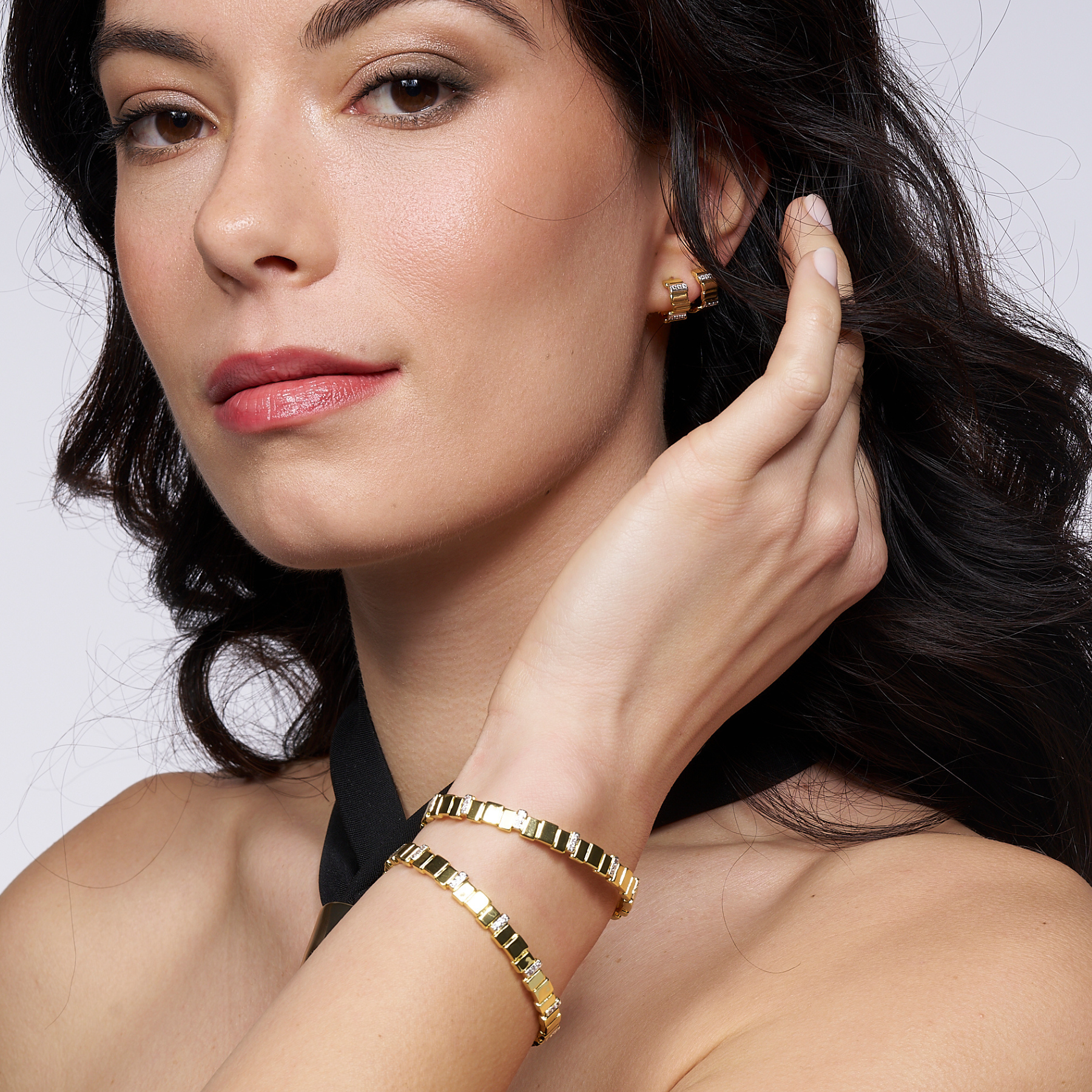 Inès Multi Thin Bangle - Light Gold