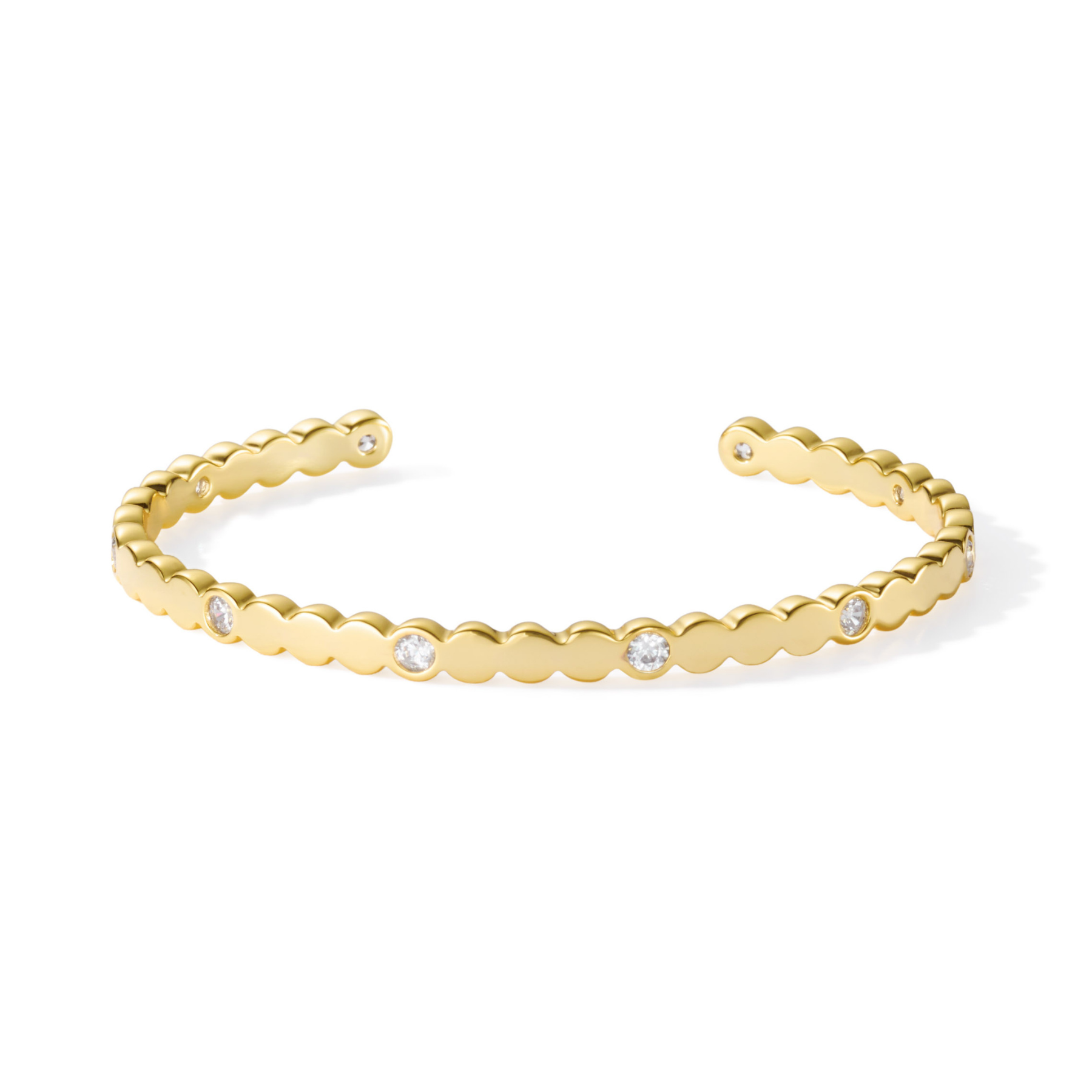 Lumi Bangle - Light Gold and Zircons