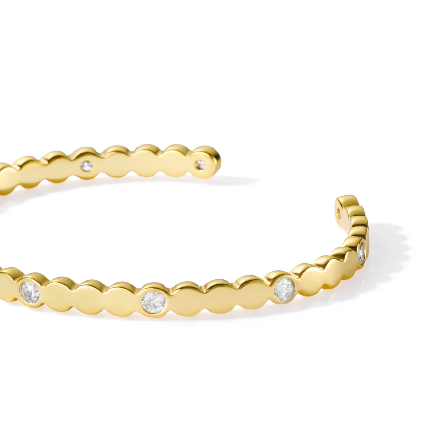 Lumi Bangle - Light Gold and Zircons