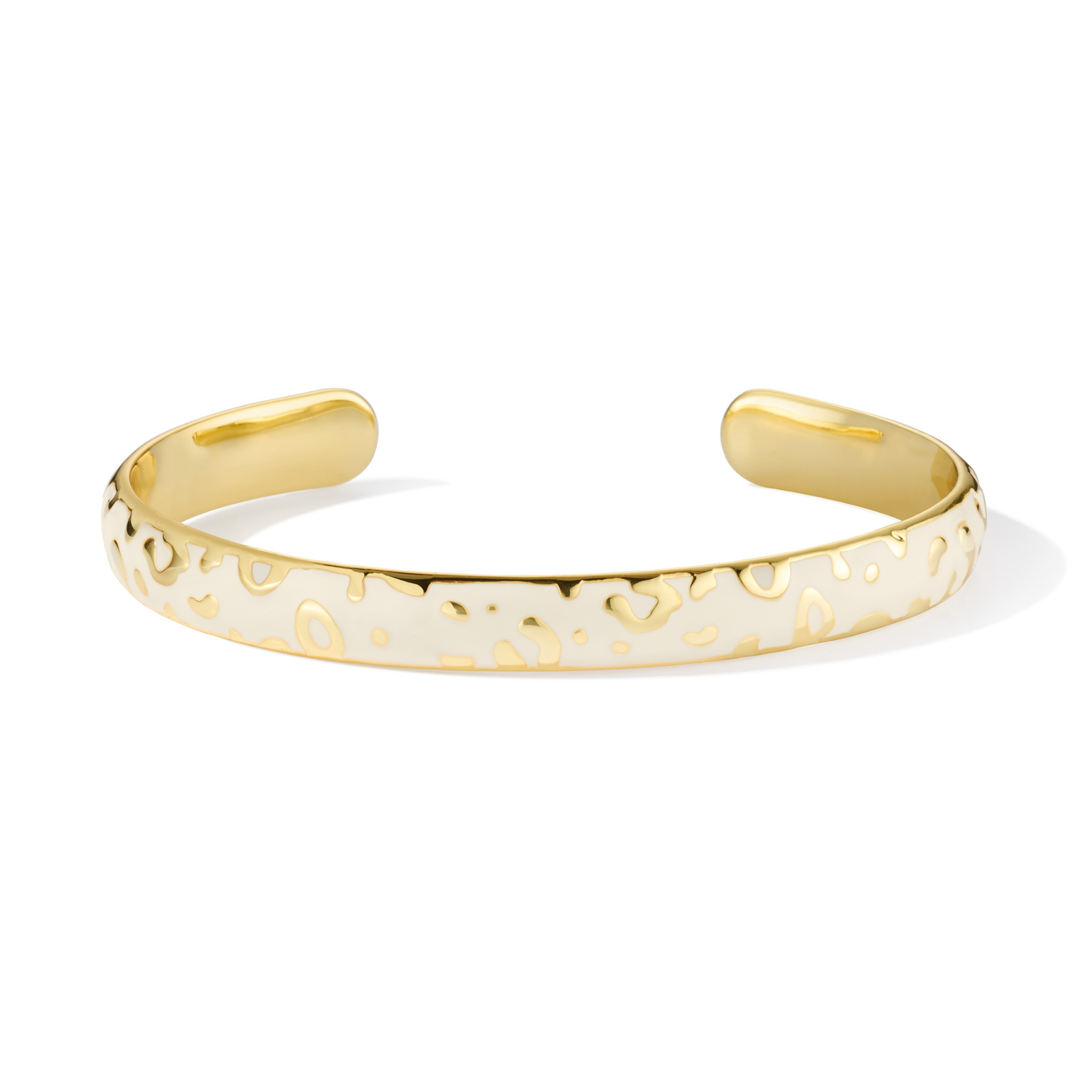 Tina Leopard Classic Bangle - Sand White