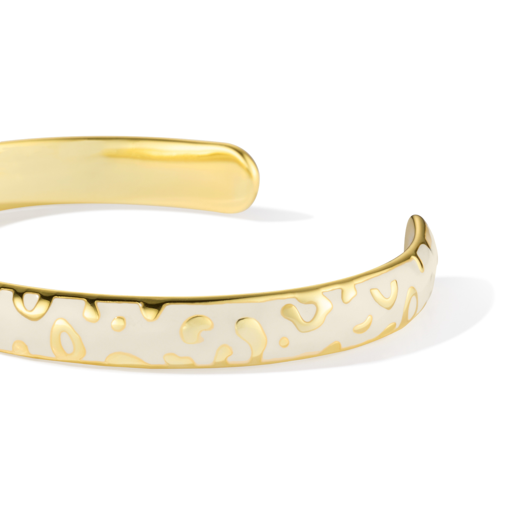 Tina Leopard Classic Bangle - Sand White