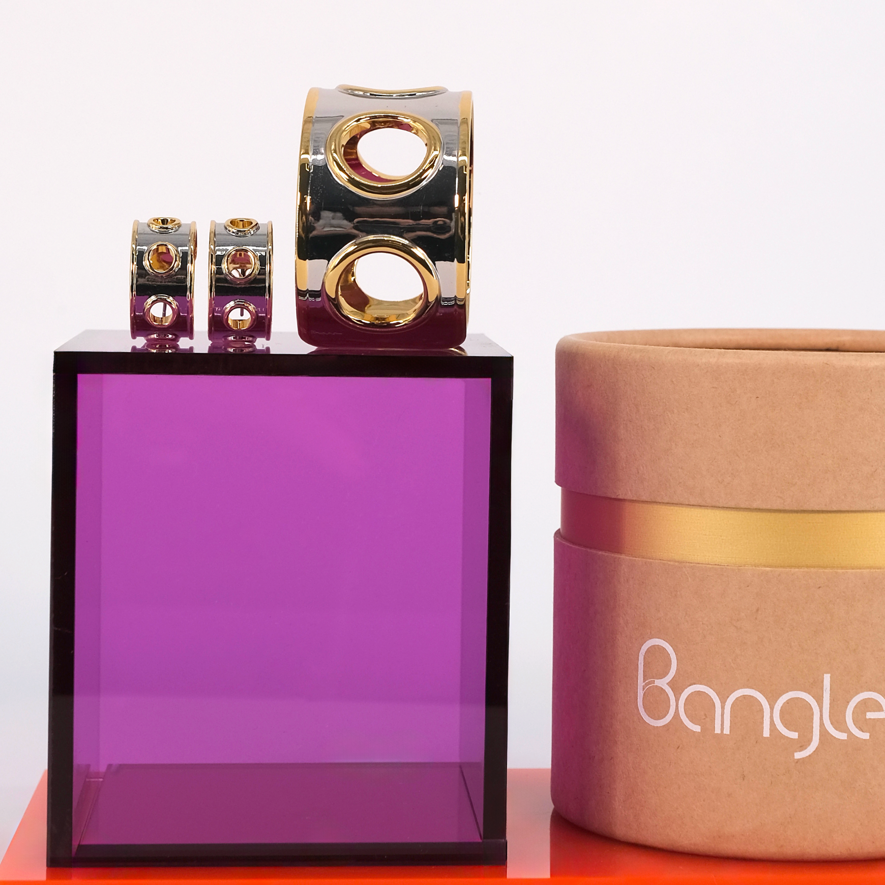 Coffret Manchette et Créoles EYELET - Or Light/Rhodium