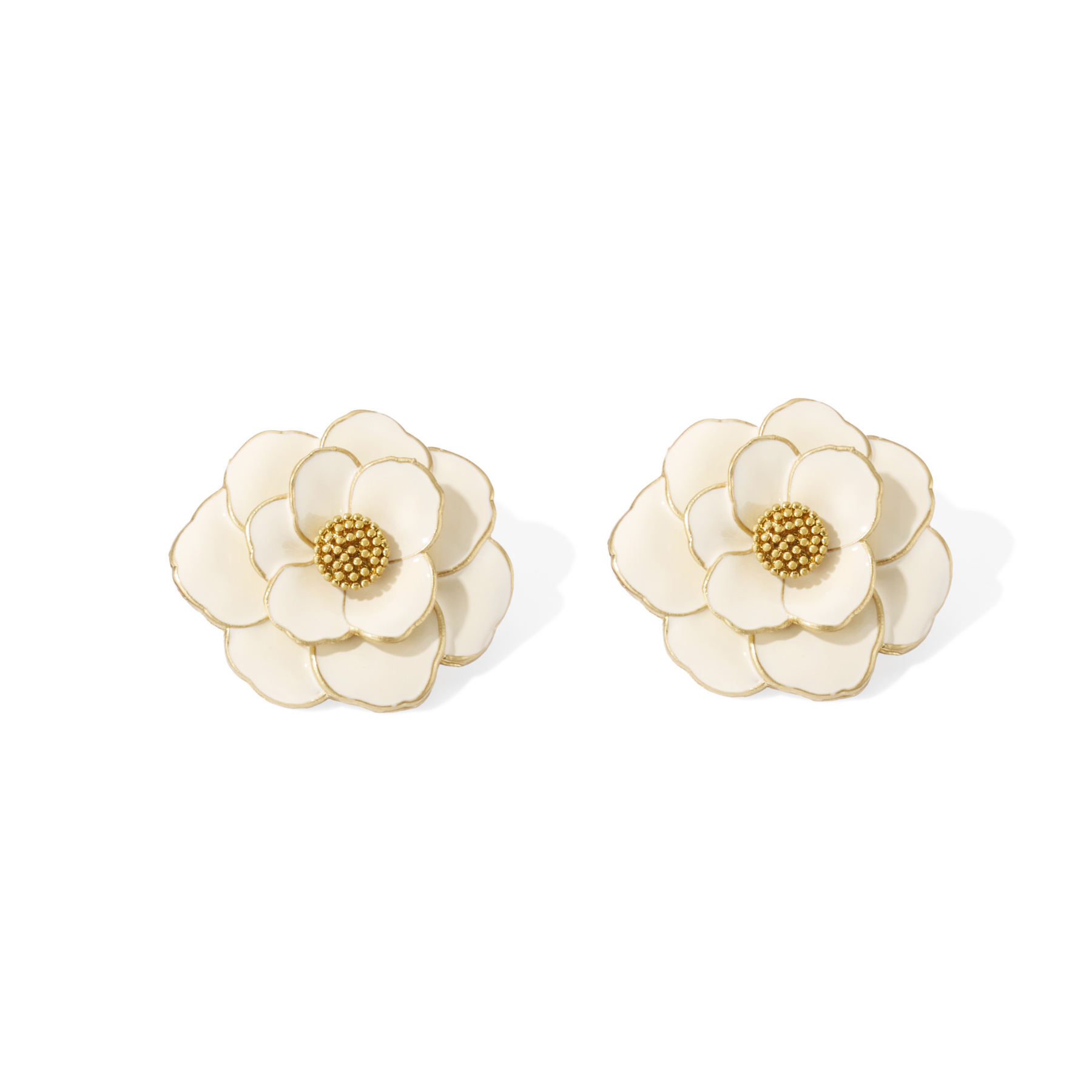 Peony Earrings - Sand White