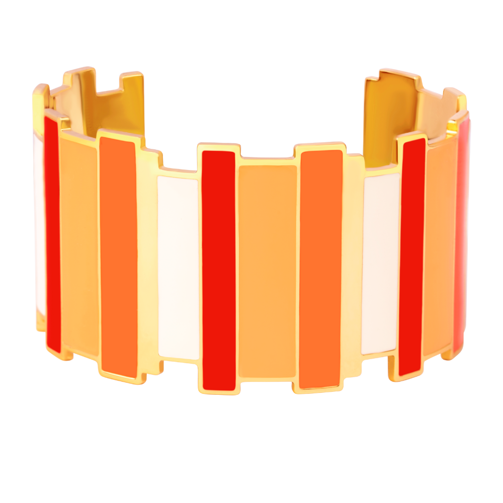 Inès Multicolor Cuff Bracelet - Tonic Orange