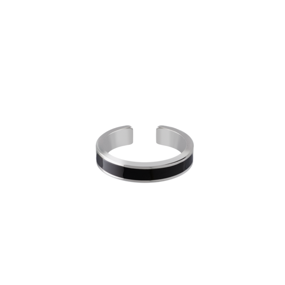 Bangle Ring - Silver and Black