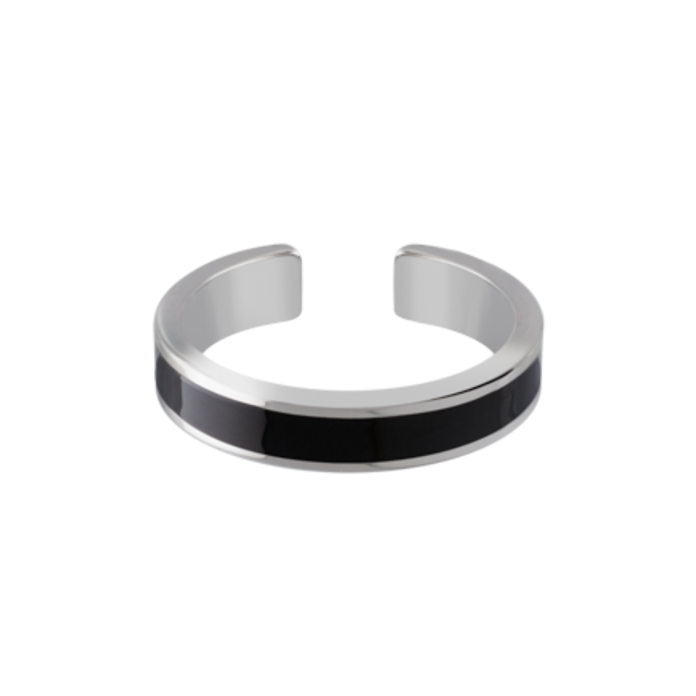 Bangle Ring - Silver and Black