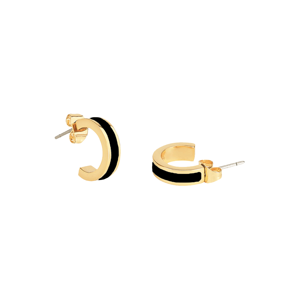 Bangle Mini Hoops Earrings - Black