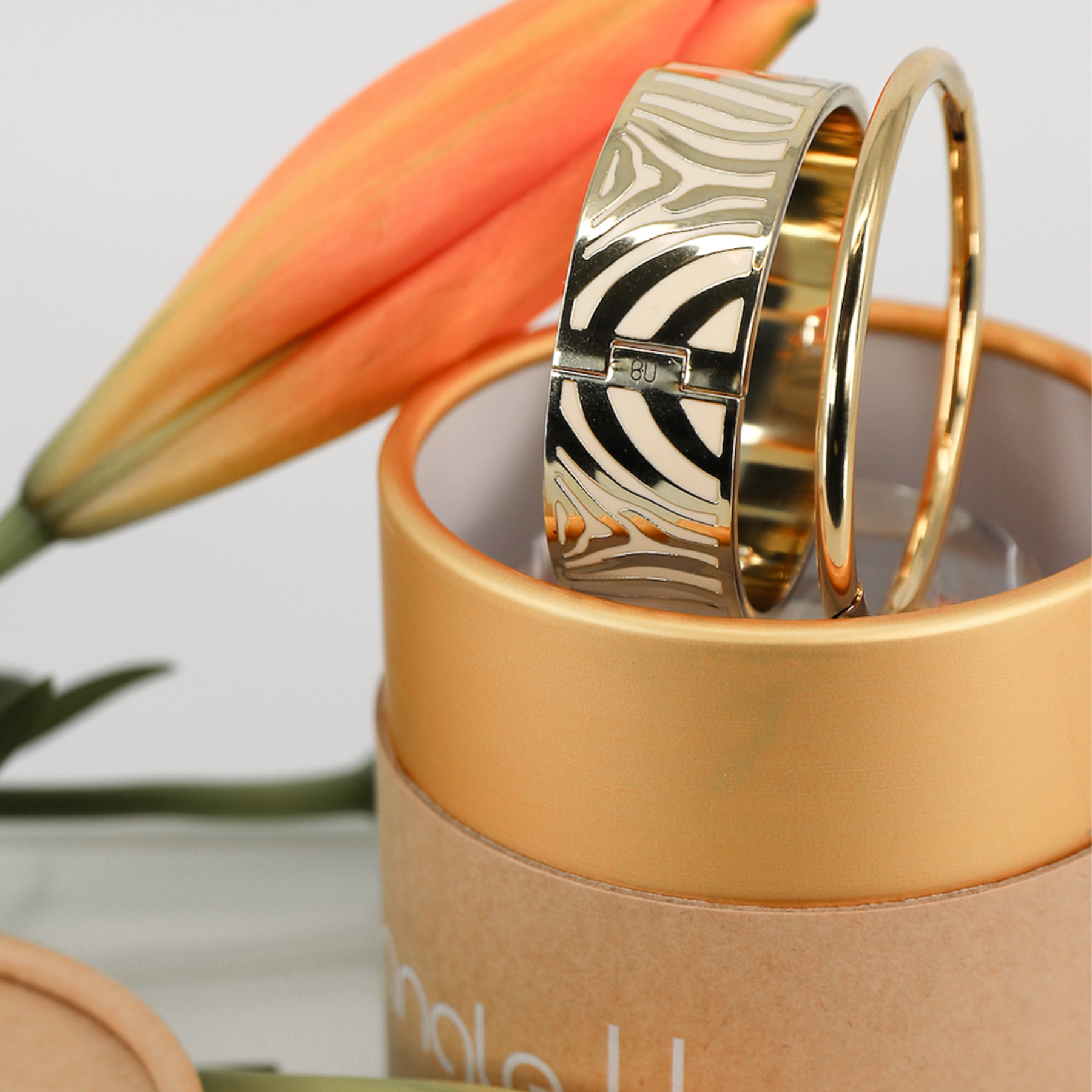 Zebra Bracelet and AN-O Bracelet Box - Light gold