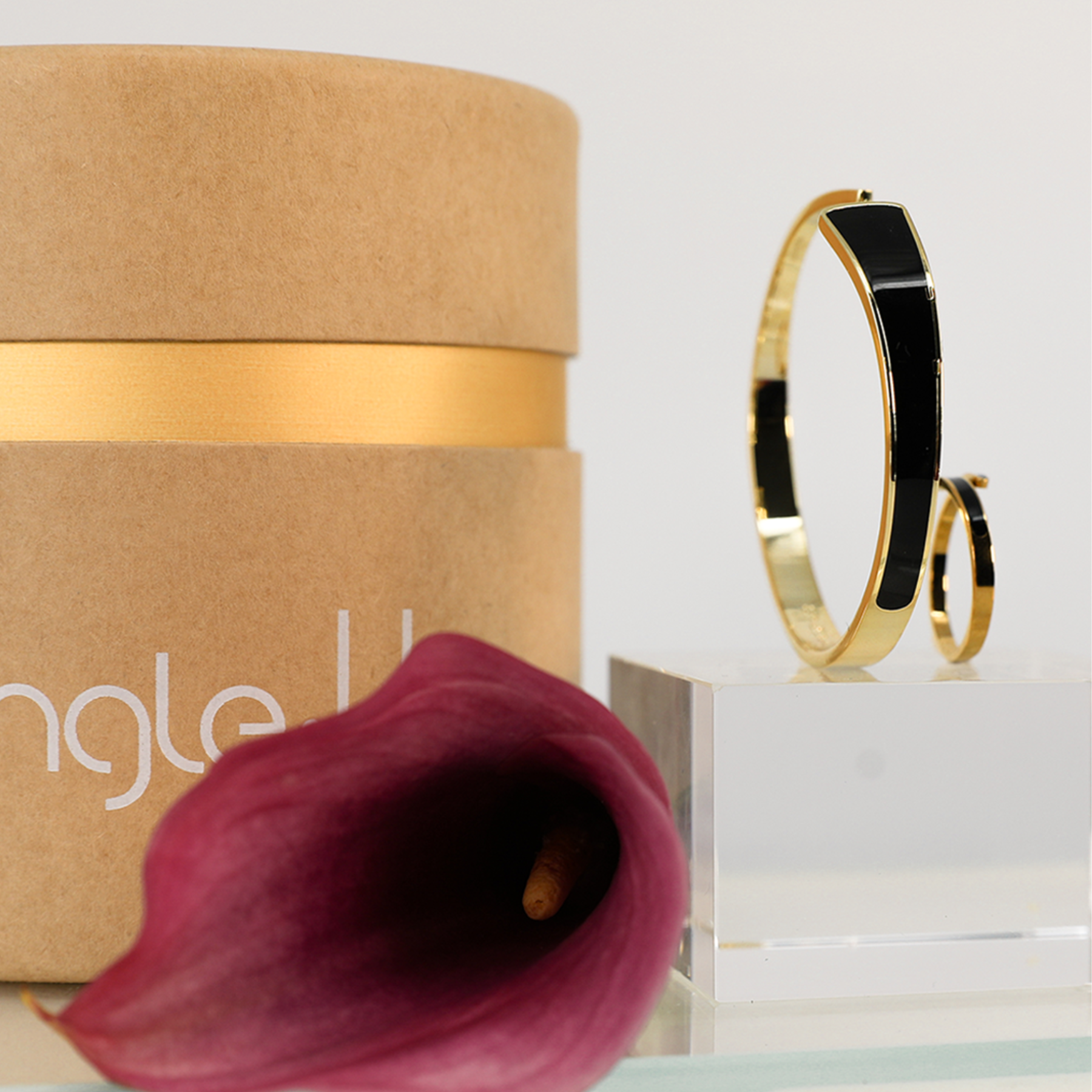 TARA Bangle and Ring Set - Carbon Black