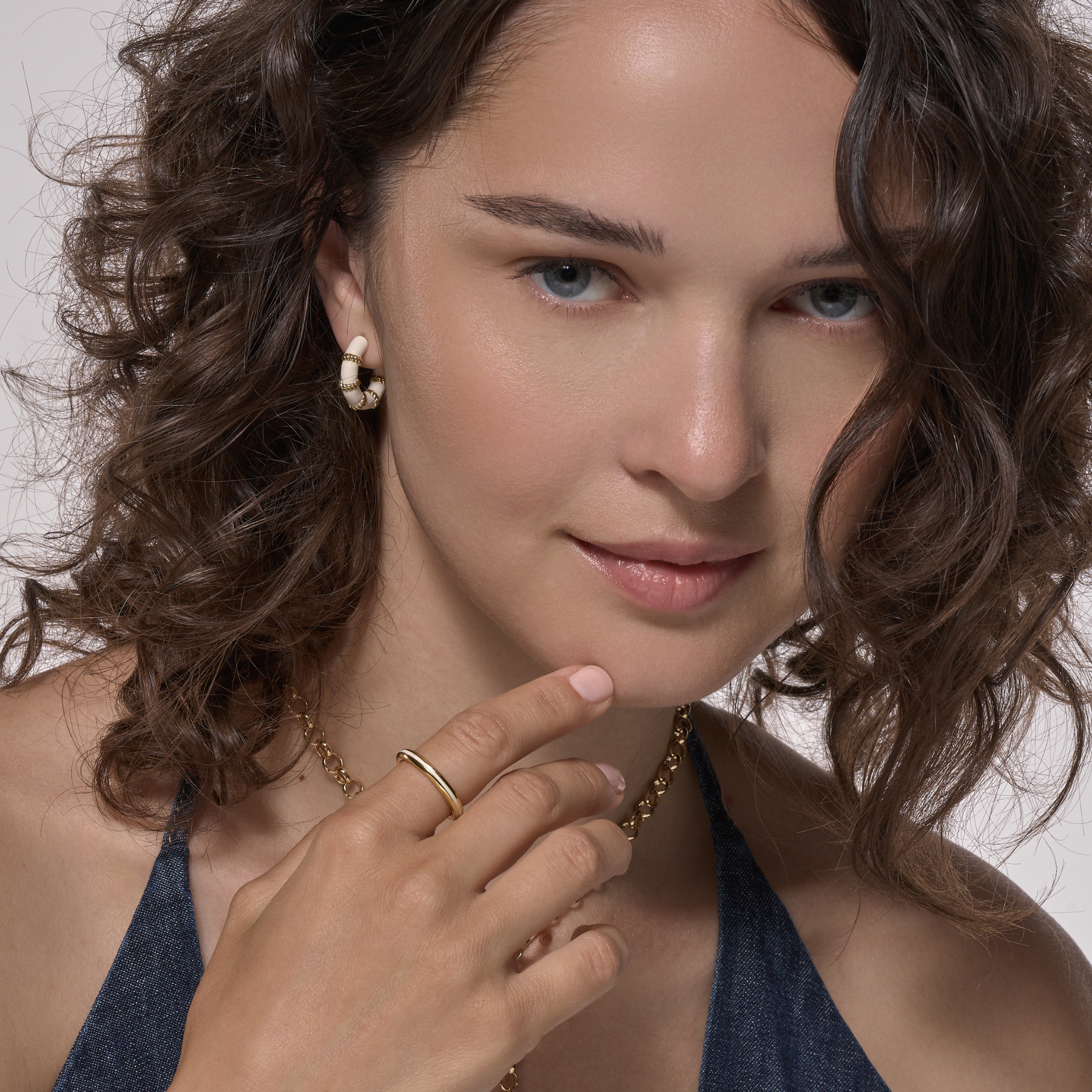 Creole Eole Earrings - Sand White