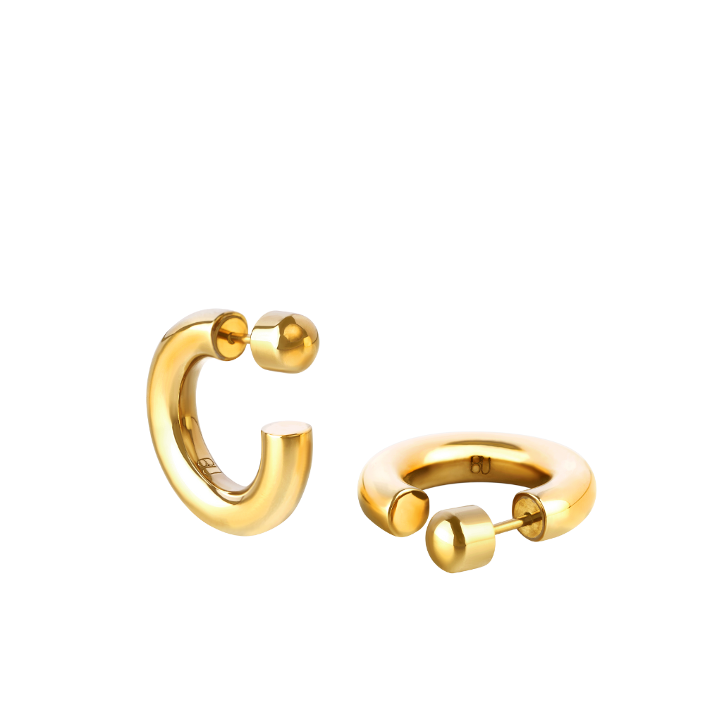 AN-O Mini Hoop Earrings - Light Gold