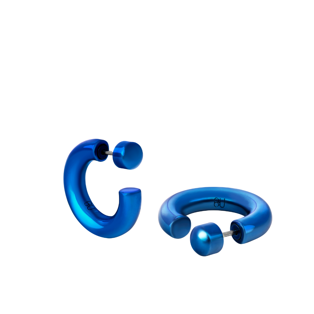 AN-O Mini Hoop Earrings - Blue Ray