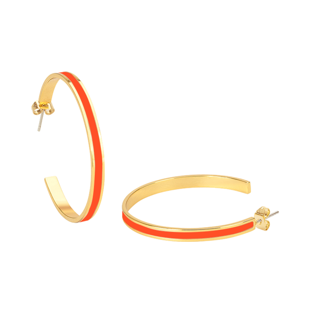 Bangle Hoop Earrings - Orange