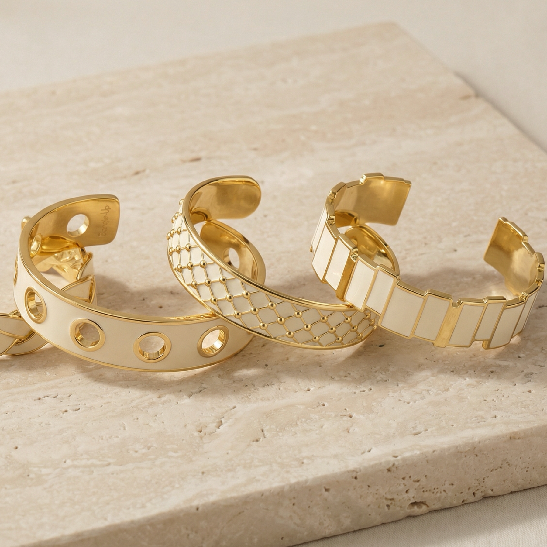 Inès Multicolor Bangle - Sand White