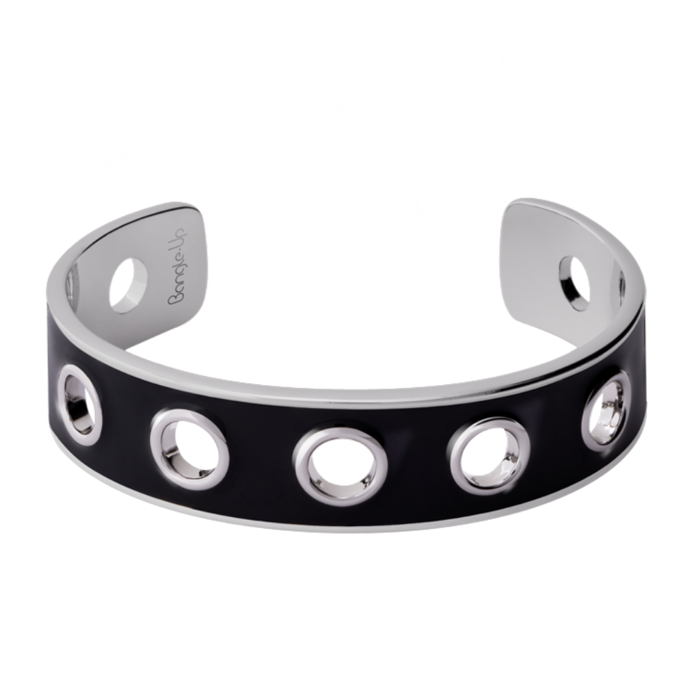 Jonc EYELET - Argent et Noir