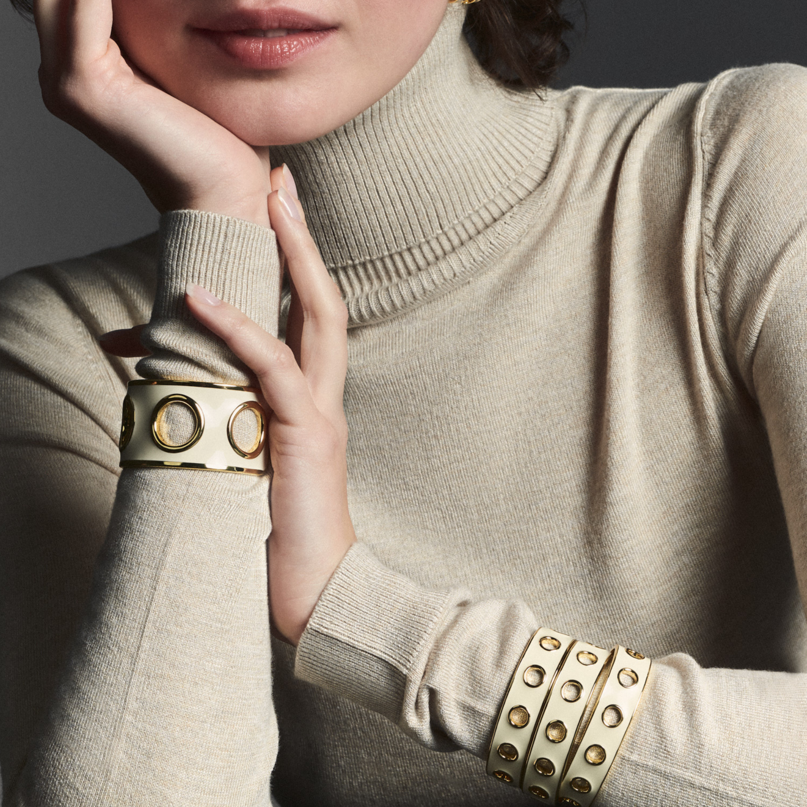 Manchette EYELET - Blanc Sable - Bangle-Up 