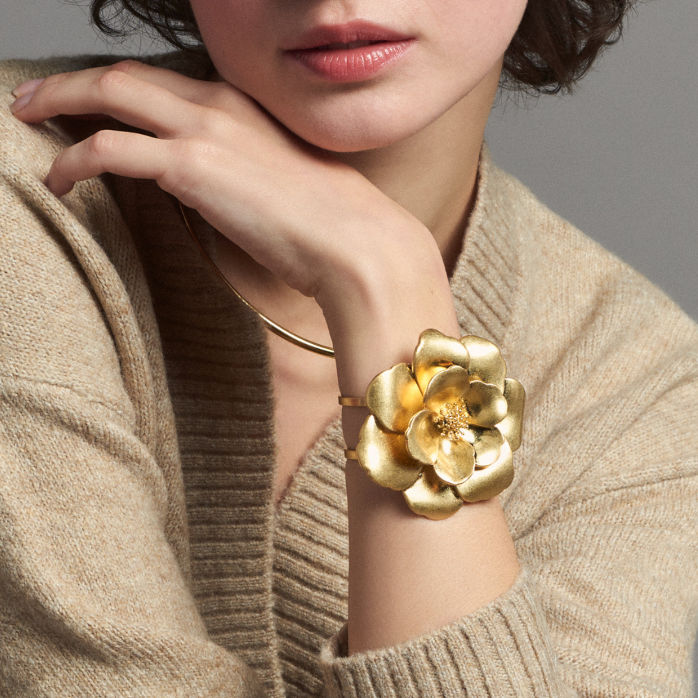 Peony Cuff - Light Gold