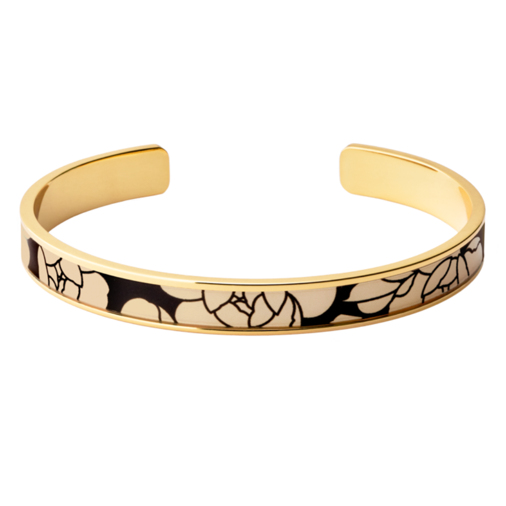 Peony bangle bracelet - Beige